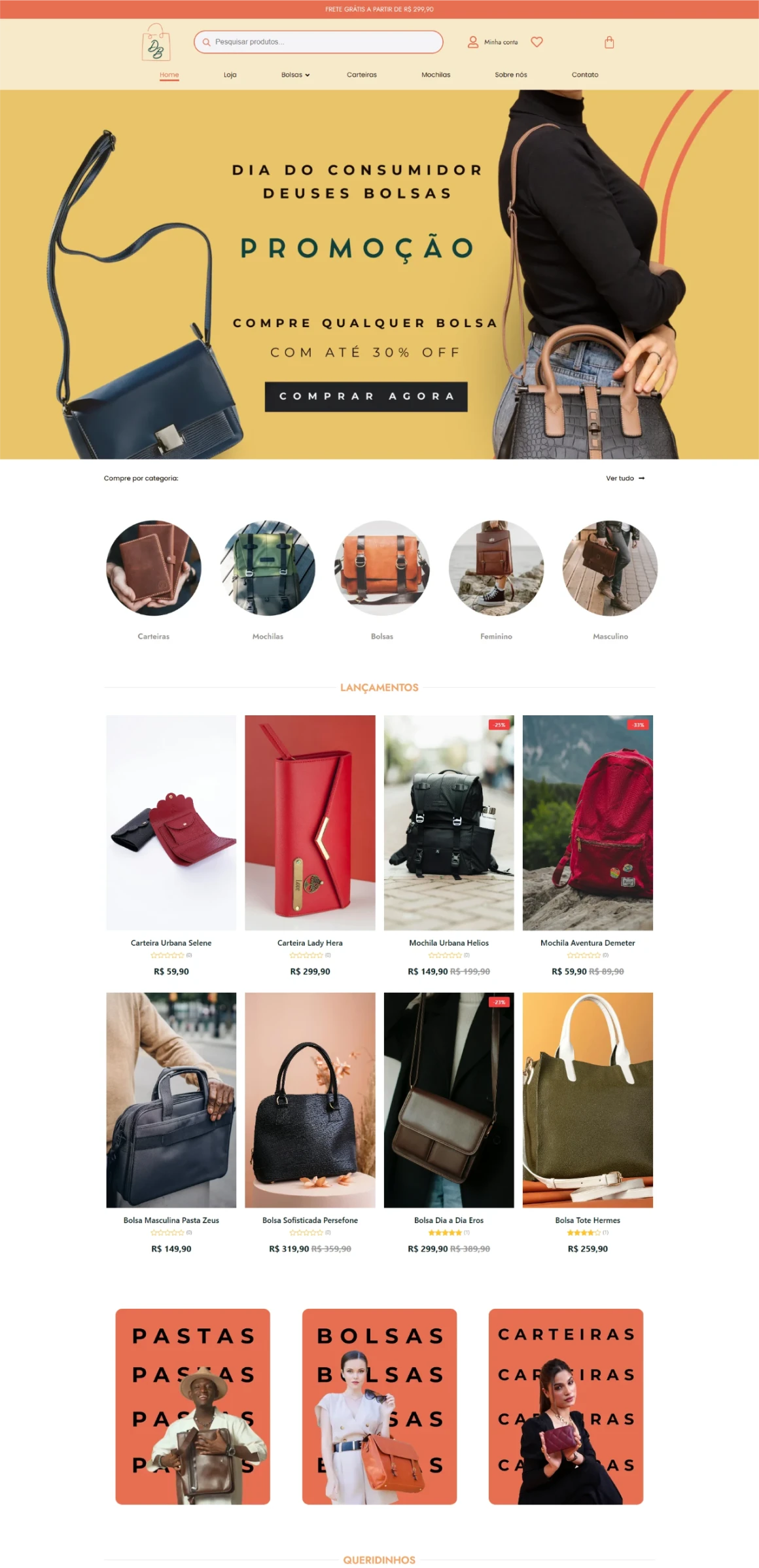 Jessica Aguiar 17 loja online ecommerce bolsas